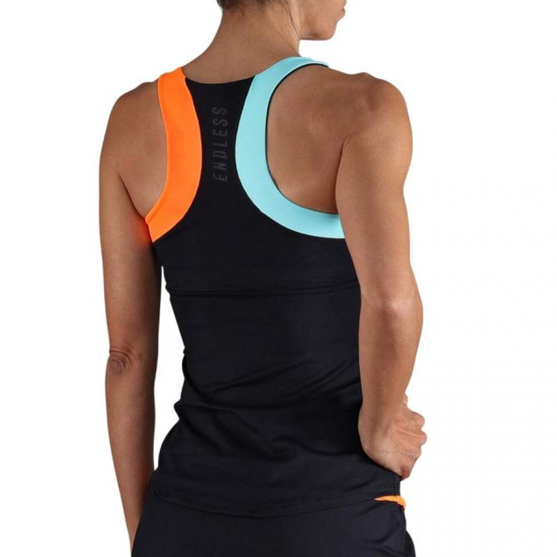 CAMISETA ENDLESS RACE NEGRO NARANJA
