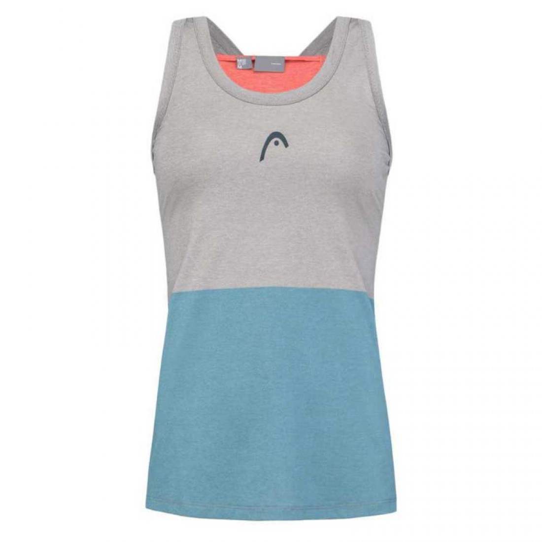 CAMISETA HEAD TECH TOP GRIS AZUL ELECTRICO MUJER