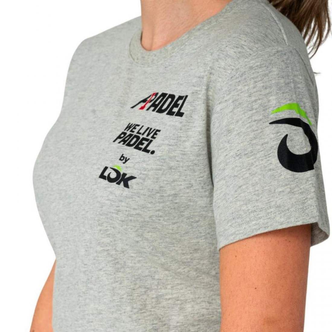 CAMISETA LOK A1 PADEL BRIDGER GRIS MELANGE MUJER