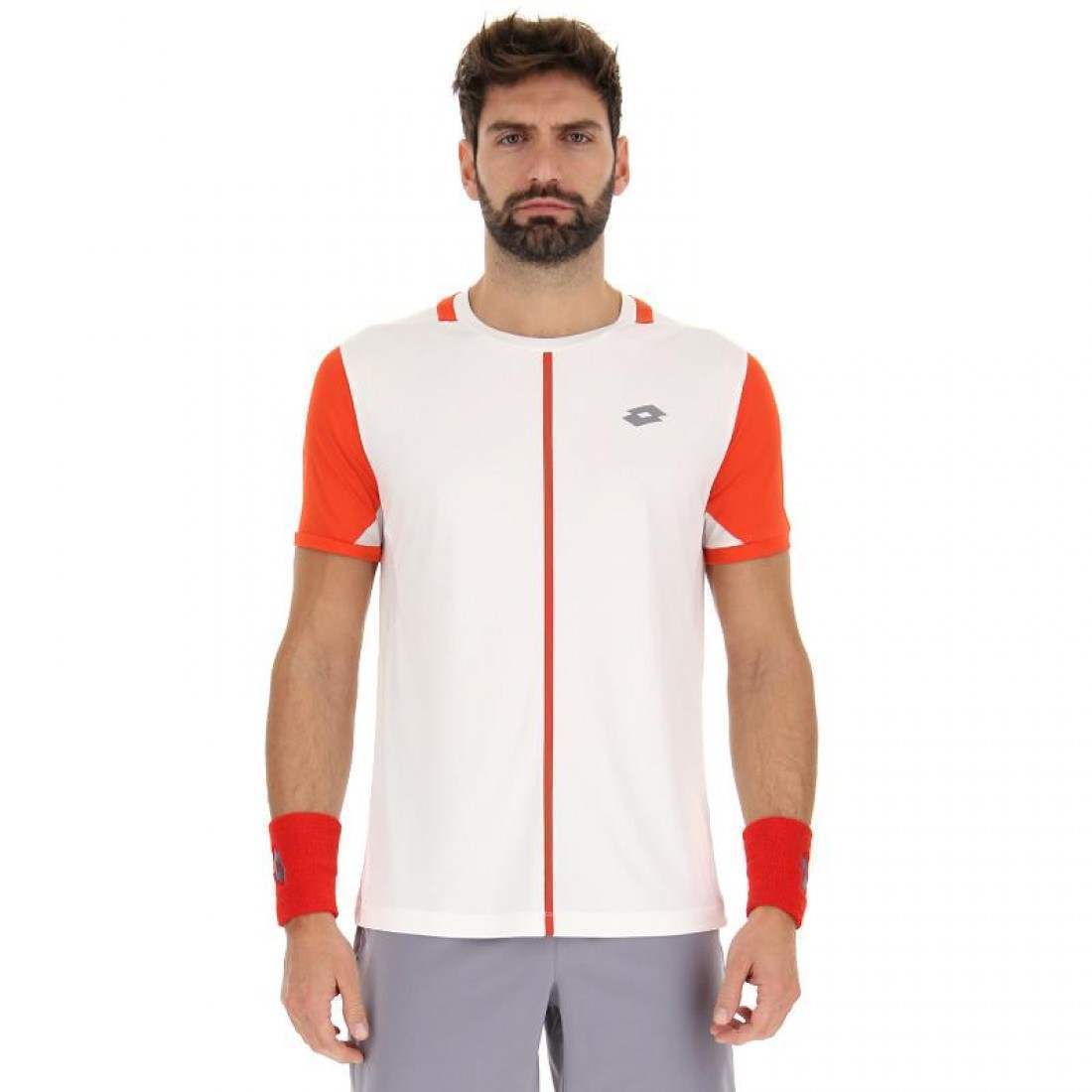 CAMISETA LOTTO TOP IV BLANCO ROJO AMAPOLA