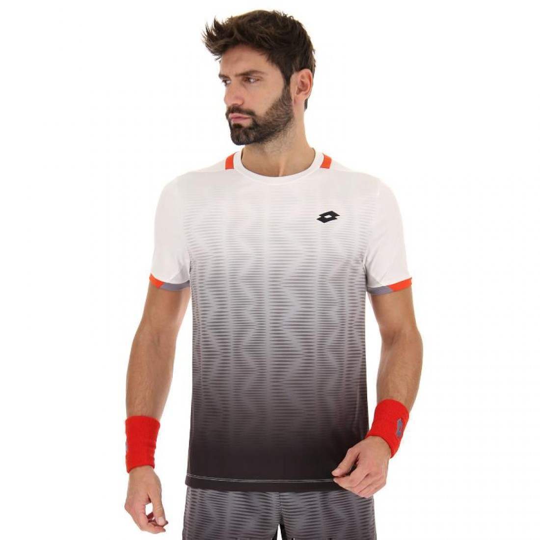 CAMISETA LOTTO TOP IV NEGRO BLANCO BRILLANTE