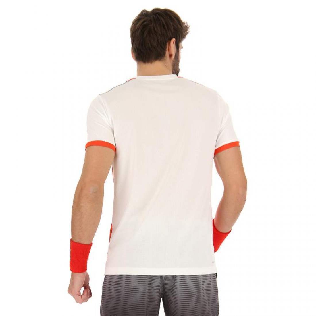 CAMISETA LOTTO TOP IV ROJO AMAPOLA BLANCO BRILLANTE