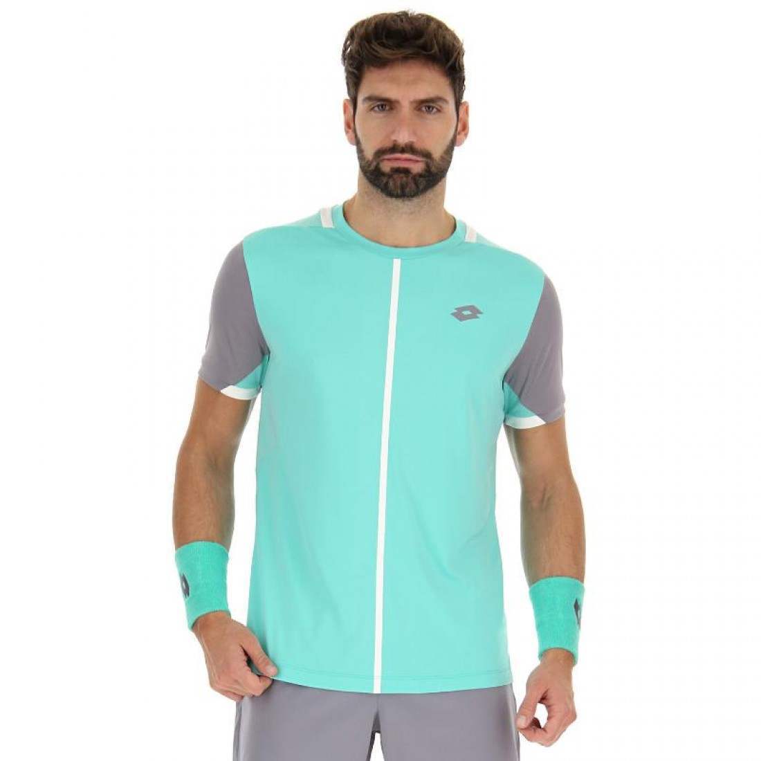 CAMISETA LOTTO TOP IV VERDE TURQUESA GRIS PLATA