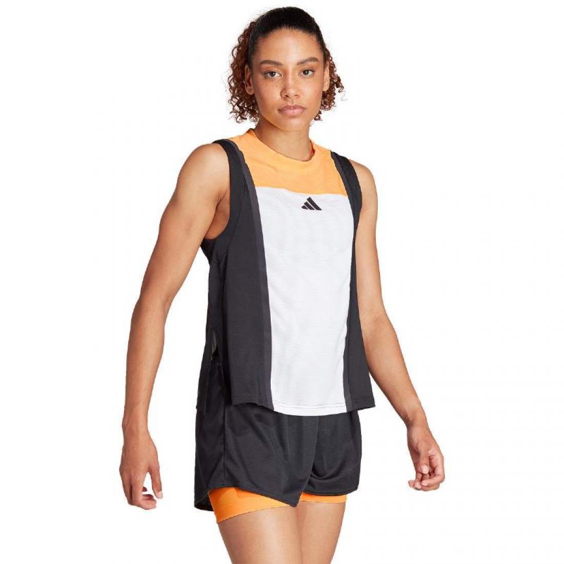 CAMISETA ADIDAS MATCH PRO BLANCO NARANJA NEGRO MUJER