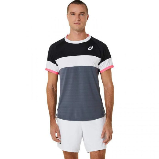 CAMISETA ASICS MATCH SS TOP NEGRO GRIS