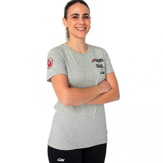 CAMISETA LOK A1 PADEL BRIDGER GRIS MELANGE MUJER