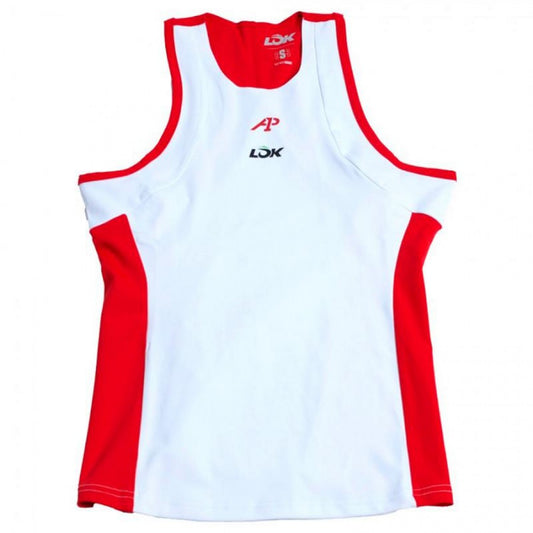 CAMISETA LOK A1 PADEL ELK BLANCO ROJO MUJER