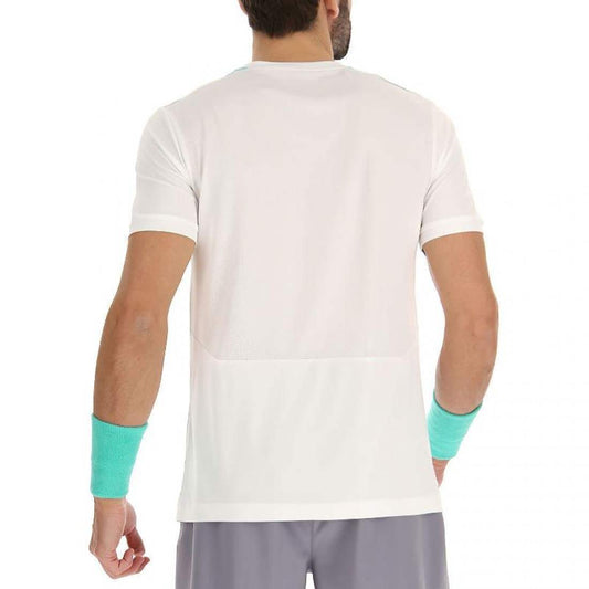 CAMISETA LOTTO TOP IV BLANCO BRILLANTE VERDE TURQUESA GRIS