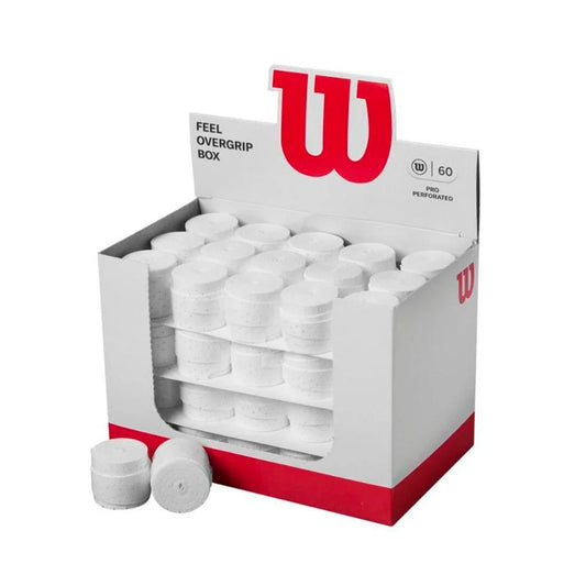 CUBO 60 OVERGRIPS WILSON PERFORADOS BLANCOS
