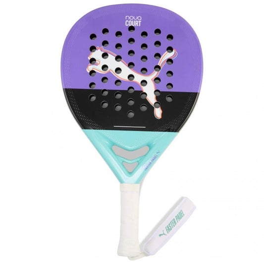 PALA PUMA NOVA COURT PURPURA NEGRO TURQUESA MUJER