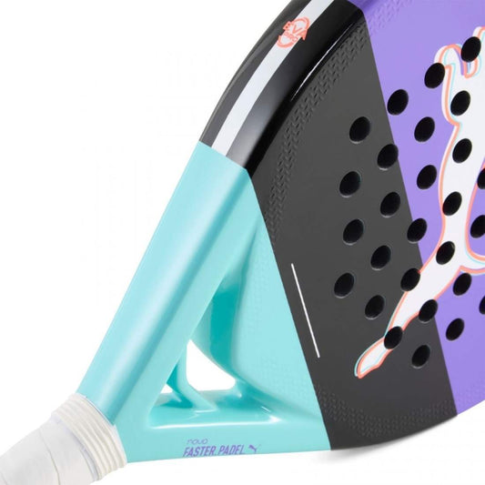 PALA PUMA NOVA COURT PURPURA NEGRO TURQUESA MUJER