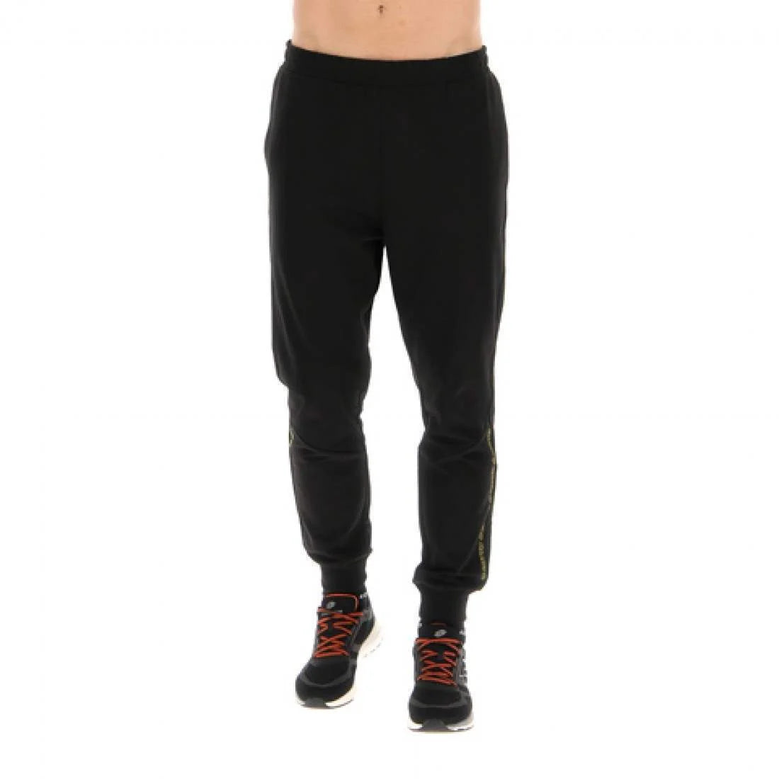 PANTALON LOTTO LOGO DUE NEGRO AMARILLO
