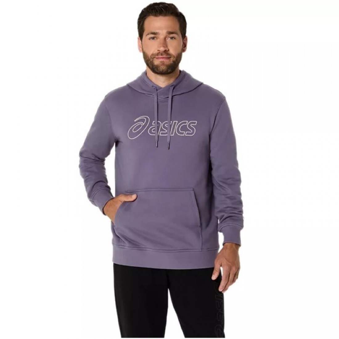 SUDADERA ASICS GRIS PURPURA BIRCH