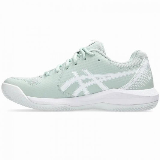 ZAPATILLAS ASICS GEL DEDICATE 8 CLAY VERDE LIQUEN BLANCO MUJER